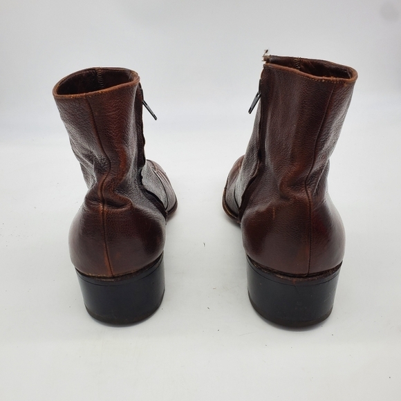 Vintage The Florsheim Shoes Men 11 D Essex Moc Toe Zipper Leather Ankle Boots - Picture 11 of 12